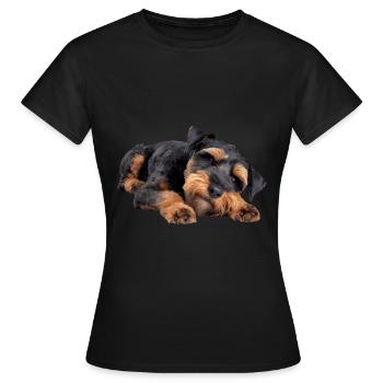 Terrier gallois - T-shirt Femme - noir - Devant - AI Model Female 172 dark (172cm)
