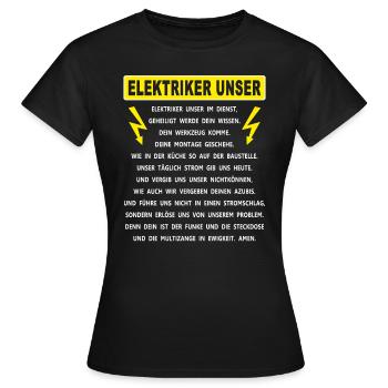 Elektriker unser - Frauen T-Shirt - Schwarz - Vorne - AI Model Female 172 dark (172cm)