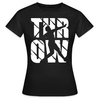Speer-Werfer-Design-Werfrau Und Werfen - Frauen T-Shirt - Schwarz - Vorne - AI Model Female 172 dark (172cm)