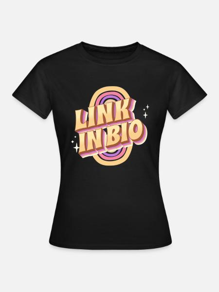 Link in Bio - Regenbogen - Frauen T-Shirt - Schwarz