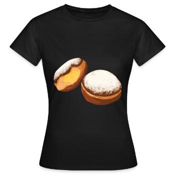 Krapfen Faschingskrapfen Berliner Pfannkuchen - Frauen T-Shirt - Schwarz - Vorne - AI Model Female 172 dark (172cm)