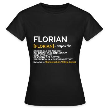 Florian - Frauen T-Shirt - Schwarz - Vorne - AI Model Female 172 dark (172cm)