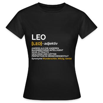 Leo - Frauen T-Shirt - Schwarz - Vorne - AI Model Female 172 dark (172cm)