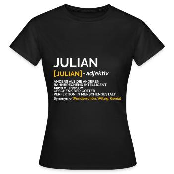 Julian - Frauen T-Shirt - Schwarz - Vorne - AI Model Female 172 dark (172cm)