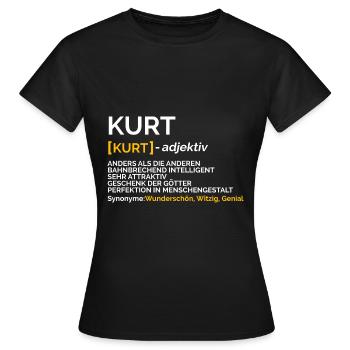 Kurt - Frauen T-Shirt - Schwarz - Vorne - AI Model Female 172 dark (172cm)