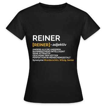Reiner - Frauen T-Shirt - Schwarz - Vorne - AI Model Female 172 dark (172cm)