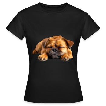 Griffon de Bruxelles - T-shirt Femme - noir - Devant - AI Model Female 172 dark (172cm)