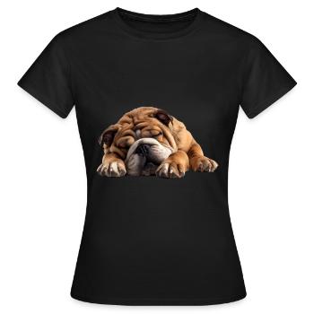 Bulldog - Frauen T-Shirt - Schwarz - Vorne - AI Model Female 172 dark (172cm)