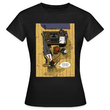 L'homme occupé - T-shirt Femme - noir - Devant - AI Model Female 172 dark (172cm)