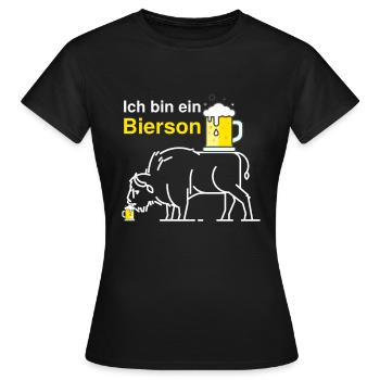 Verkleidung Ich bin ein Bierson Karneval Fasching - Frauen T-Shirt - Schwarz - Vorne - AI Model Female 172 dark (172cm)