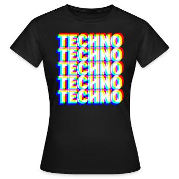 TECHNO DJ Raver Goa Rave Party Festival Cadeau - T-shirt Femme - noir - Devant - AI Model Female 172 dark (172cm)