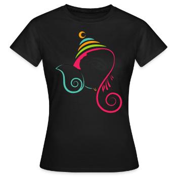 Ganesh Chaturthi - T-shirt Femme - noir - Devant - AI Model Female 172 dark (172cm)