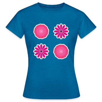 Bib Flower Pack Pink - Women's T-Shirt - antique blue sapphire heather - Front - AI Model Female 172 dark (172cm)