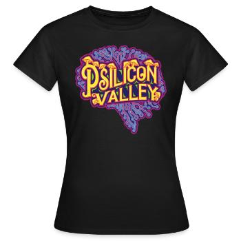 Microdosing Mushroom Psilocybin Silikon - Frauen T-Shirt - Schwarz - Vorne - AI Model Female 172 dark (172cm)