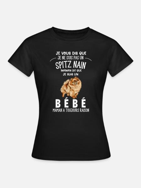 je ne suis pas un spitz nain - T-shirt Femme - noir
