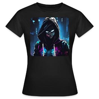 Fille Cyberpunk Cool - T-shirt Femme - noir - Devant - AI Model Female 172 dark (172cm)