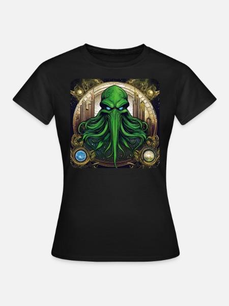Cthulhu Monster im Universum - Frauen T-Shirt - Schwarz