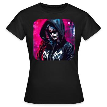 Fille Cyberpunk Cool - T-shirt Femme - noir - Devant - AI Model Female 172 dark (172cm)