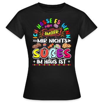 Süßigkeiten Liebhaber Spruch Für Eine Naschkatze - Frauen T-Shirt - Schwarz - Vorne - AI Model Female 172 dark (172cm)