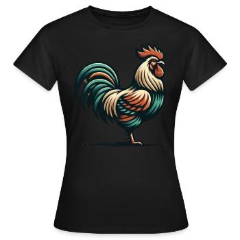 Rustikaler Hahnencharme - Frauen T-Shirt - Schwarz - Vorne - AI Model Female 172 dark (172cm)