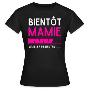 Oma bald bitte warten - Frauen T-Shirt - Schwarz - Vorne - AI Model Female 172 dark (172cm)
