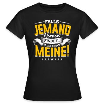Sarkasmus, Falls Jemand Nerven Findet, Sarkastisch - Frauen T-Shirt - Schwarz - Vorne - AI Model Female 172 dark (172cm)