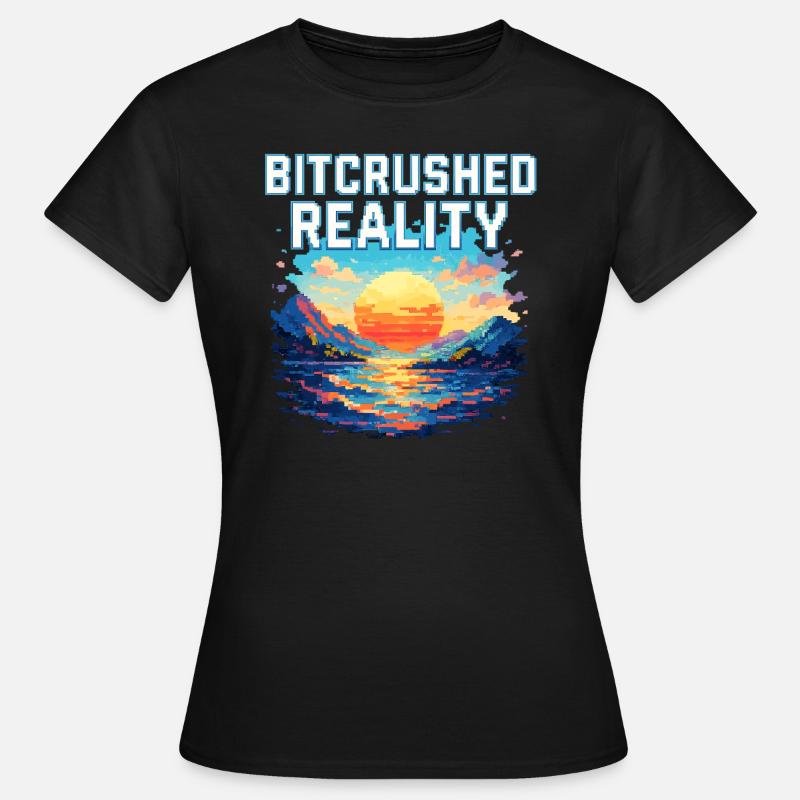 Bitcrushed Reality – Sunset in Glitch - Women's T-Shirt - black