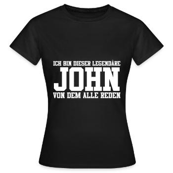 John Name Design - Frauen T-Shirt - Schwarz - Vorne - AI Model Female 172 dark (172cm)