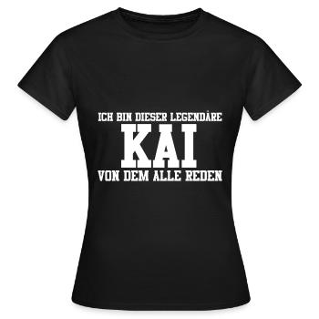 Kai Name Design - Frauen T-Shirt - Schwarz - Vorne - AI Model Female 172 dark (172cm)