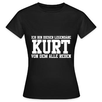 Kurt Name Design - Frauen T-Shirt - Schwarz - Vorne - AI Model Female 172 dark (172cm)
