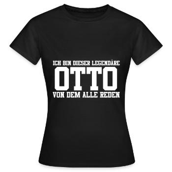 Otto Name Design - Frauen T-Shirt - Schwarz - Vorne - AI Model Female 172 dark (172cm)