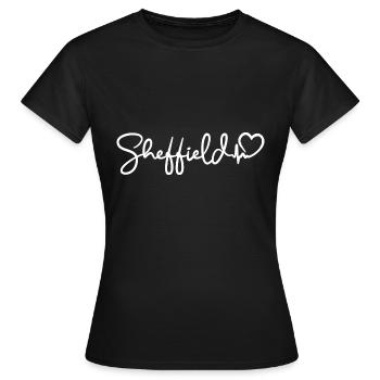 Sheffield Heartbeat City Angleterre - T-shirt Femme - noir - Devant - AI Model Female 172 dark (172cm)