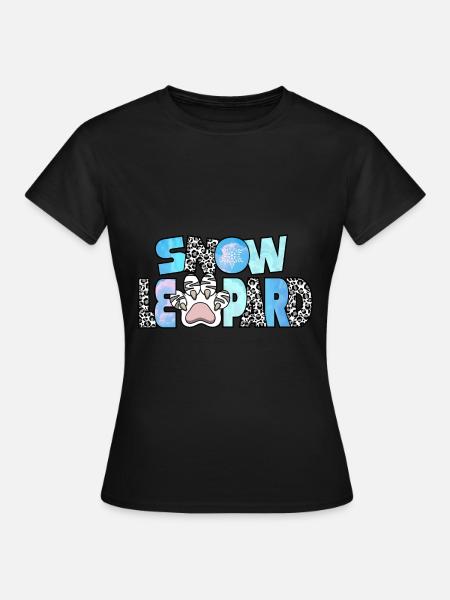 Schneeleopard - Frauen T-Shirt - Schwarz