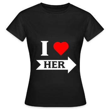 J'aime Sa flèche droite blanche - T-shirt Femme - noir - Devant - AI Model Female 172 dark (172cm)