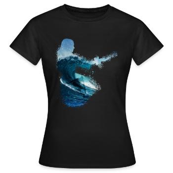 Hula Dance Haweii Vagues Kite surfeur - T-shirt Femme - noir - Devant - AI Model Female 172 dark (172cm)