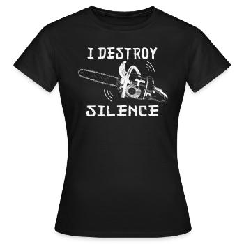 Chain Saw Chainsaw Lumberjack Wood Tree Felling - Women's T-Shirt - black - Front - AI Model Female 172 dark (172cm)