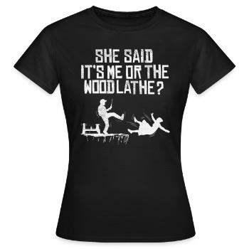 Tourneurs Drechselbank Drechsel - T-shirt Femme - noir - Devant - AI Model Female 172 dark (172cm)