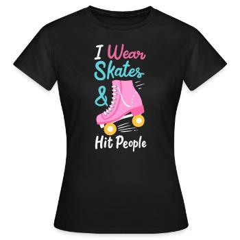 Patinage patineur patineur rollers rollers en ligne - T-shirt Femme - noir - Devant - AI Model Female 172 dark (172cm)