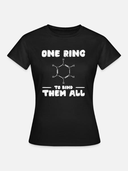 Chemie Benzolring Molekül Bindung - Frauen T-Shirt - Schwarz