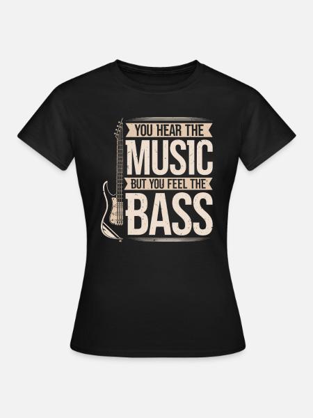 Bassist Muziek Basgitaar Muzikanten - Vrouwen T-shirt - zwart