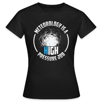 Meteorologie Hochdruck Job Vorhersage - Frauen T-Shirt - Schwarz - Vorne - AI Model Female 172 dark (172cm)
