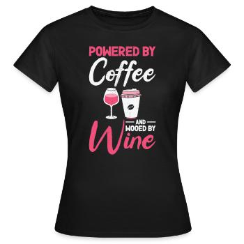 Buveur de vin de café Buveur de vin caféiné - T-shirt Femme - noir - Devant - AI Model Female 172 dark (172cm)