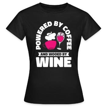 Buveur de vin de café Buveur de vin caféiné - T-shirt Femme - noir - Devant - AI Model Female 172 dark (172cm)