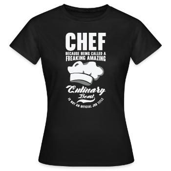 Chef Bête Art culinaire Cuisine Cuisson - T-shirt Femme - noir - Devant - AI Model Female 172 dark (172cm)
