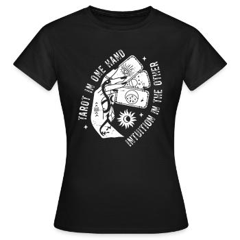 Divination Intuition Tarot Cartes Voyance - T-shirt Femme - noir - Devant - AI Model Female 172 dark (172cm)