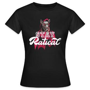 Rat Ratical Rodent Rat Owners Pet - Frauen T-Shirt - Schwarz - Vorne - AI Model Female 172 dark (172cm)