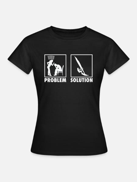 Windsurf Windsurfer Déclaration Solution au problème. - T-shirt Femme - noir