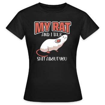 Rat Rodent Rat Lovers Mouse Pet - Frauen T-Shirt - Schwarz - Vorne - AI Model Female 172 dark (172cm)