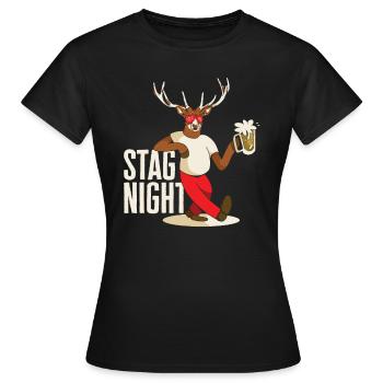 Bachelor Stag Night Drinking Celebration - Women's T-Shirt - black - Front - AI Model Female 172 dark (172cm)
