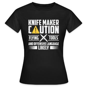 Knifemaking Knife Making Bladesmith Smithing Knife - Women's T-Shirt - black - Front - AI Model Female 172 dark (172cm)